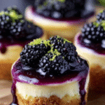 Blackberry Lime Cheesecake Cupcakes