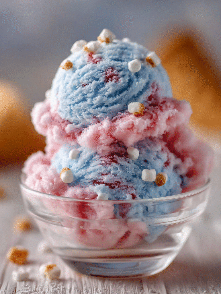 Blue Raspberry Cotton Candy Clouds (Fluffy & Fun Ice Cream)