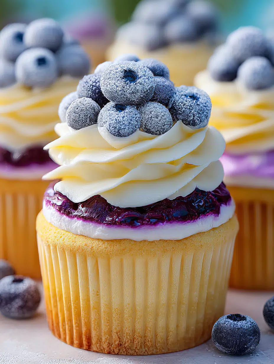 Blueberry Cheesecake Burst Cupcakes
