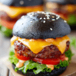 Charcoal Black Burger Towers (Bold Gothic Stack)