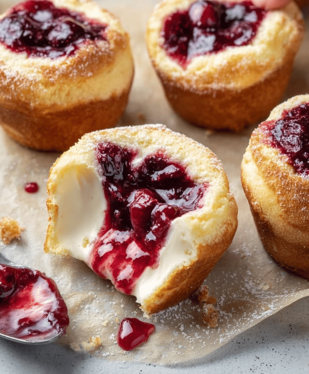 Cherry Cheesecake Crescent Muffins