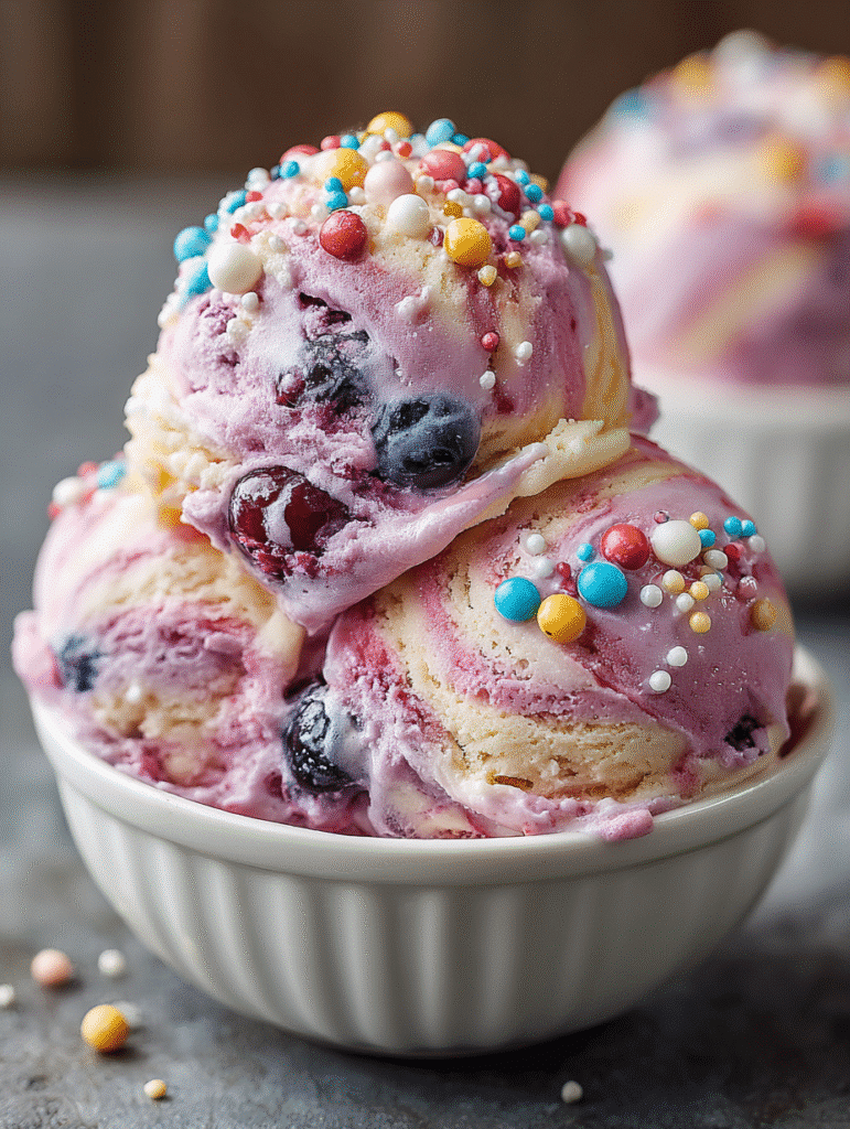 Cotton Candy Grape Twist Ice Cream (Whimsical Swirl Treat)