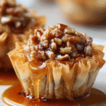 Crispy Caramel Pecan Baklava Cups