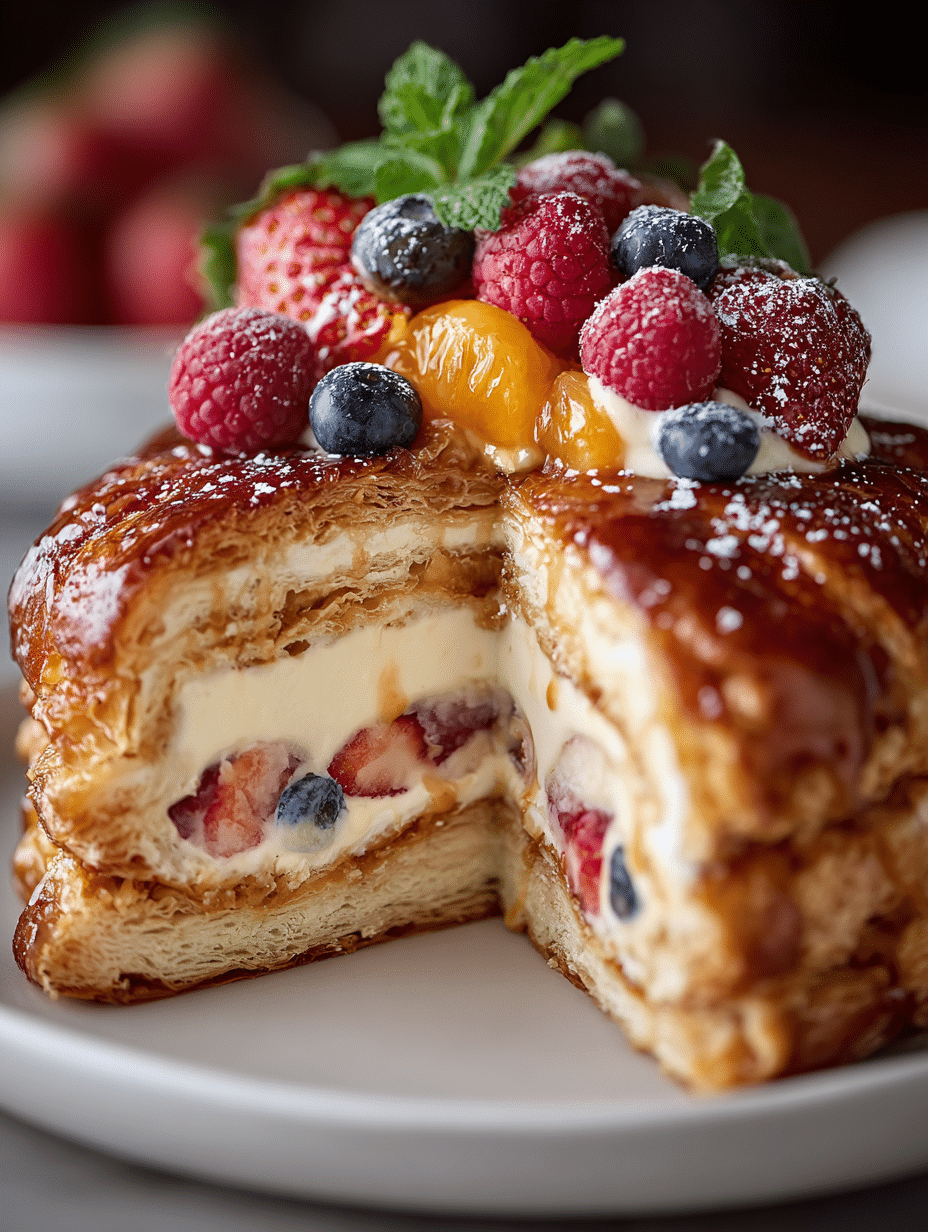 Croissant Mosaic Cake: Discover This Buttery Delight! 2 Croissant Mosaic Cake (Buttery Layered Delight)