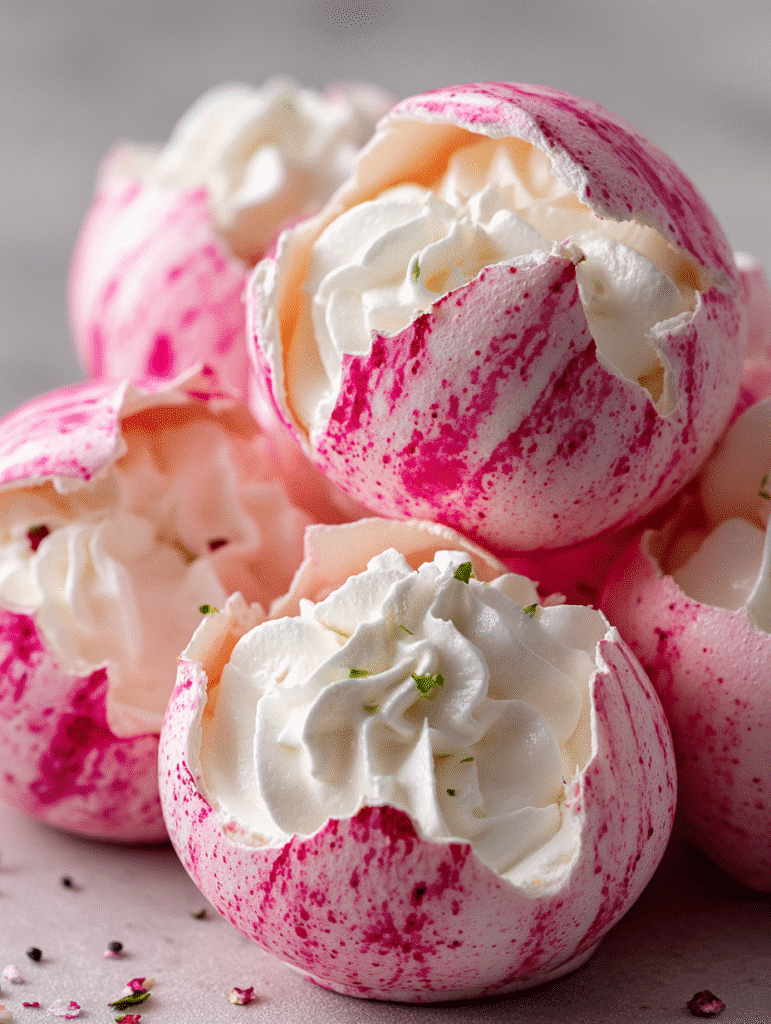 Dragonfruit Neon Meringue Bombs