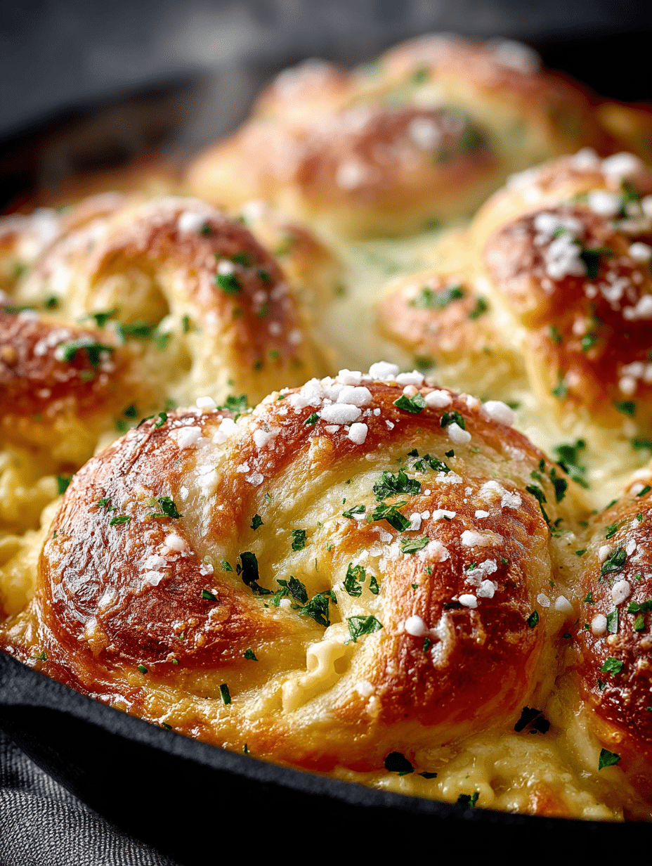Golden Baked Pretzel Twists Stuffed with Creamy Mac & Cheese (Comfort Fusion Bake)