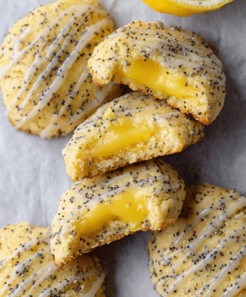 Gooey Lemon Curd Poppy-Seed Cookies