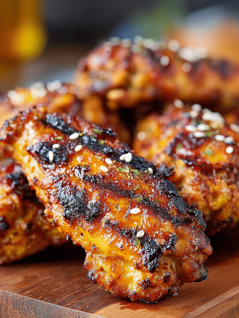 Grilled Honey-Garlic Chicken Wings (Sticky & Charred)