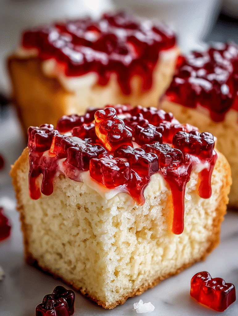 Gummy Bear Jelly Cake Slices