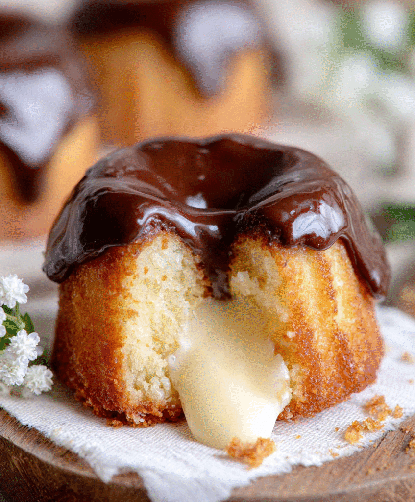 Mini Boston Cream Bundt Cakes