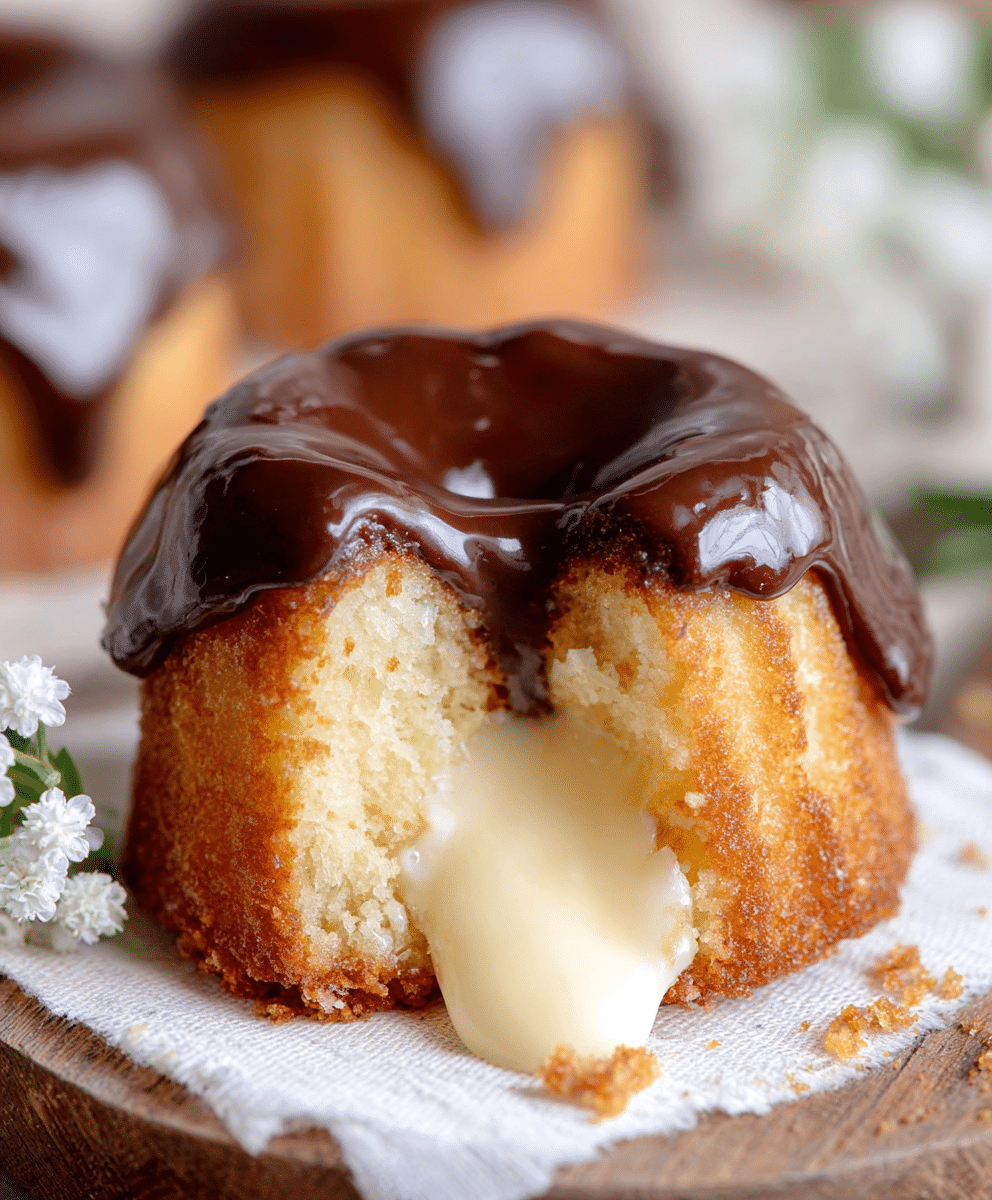 Mini Boston Cream Bundt Cakes
