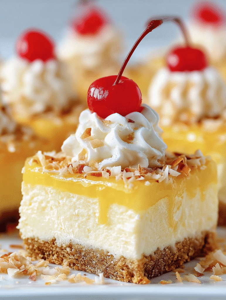 Piña Colada Cheesecake Bars