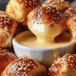 Pretzel Bites with Cheddar Cheese Sauce
