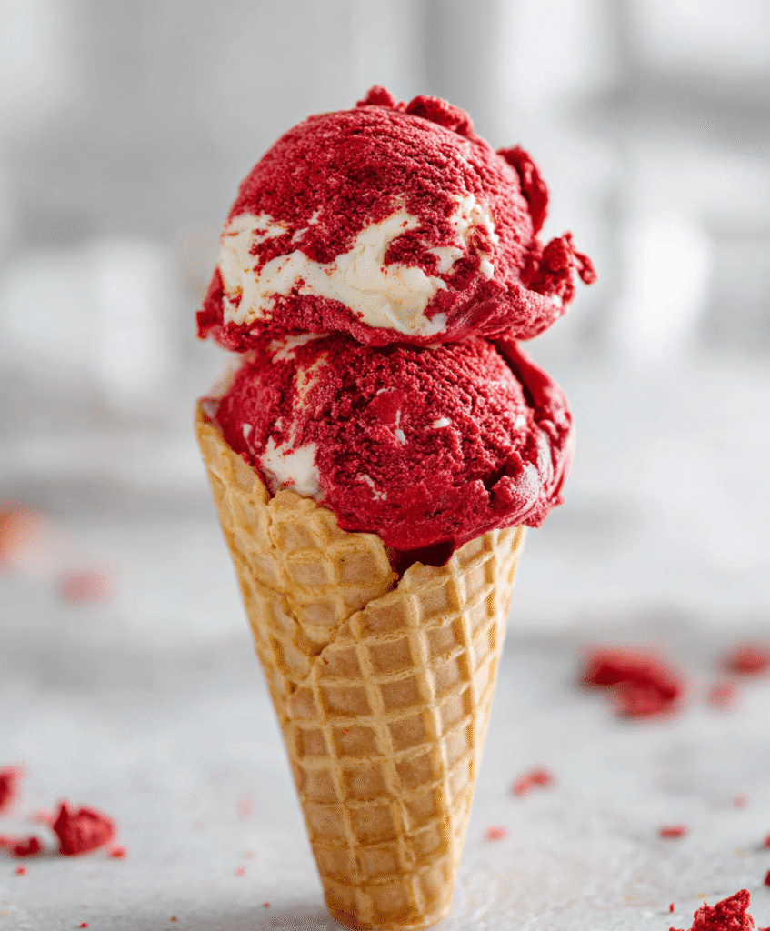 Red Velvet Cheesecake Ice Cream (No-Churn)