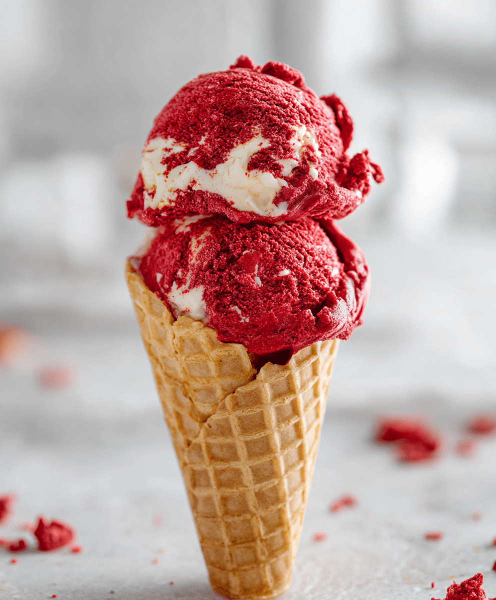 Red Velvet Cheesecake Ice Cream (No-Churn)