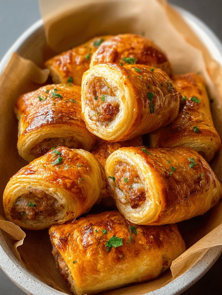 Savory Sausage Puff Pastry Rolls