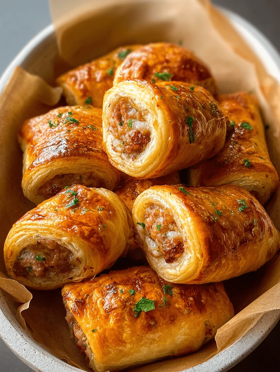 Savory Sausage Puff Pastry Rolls