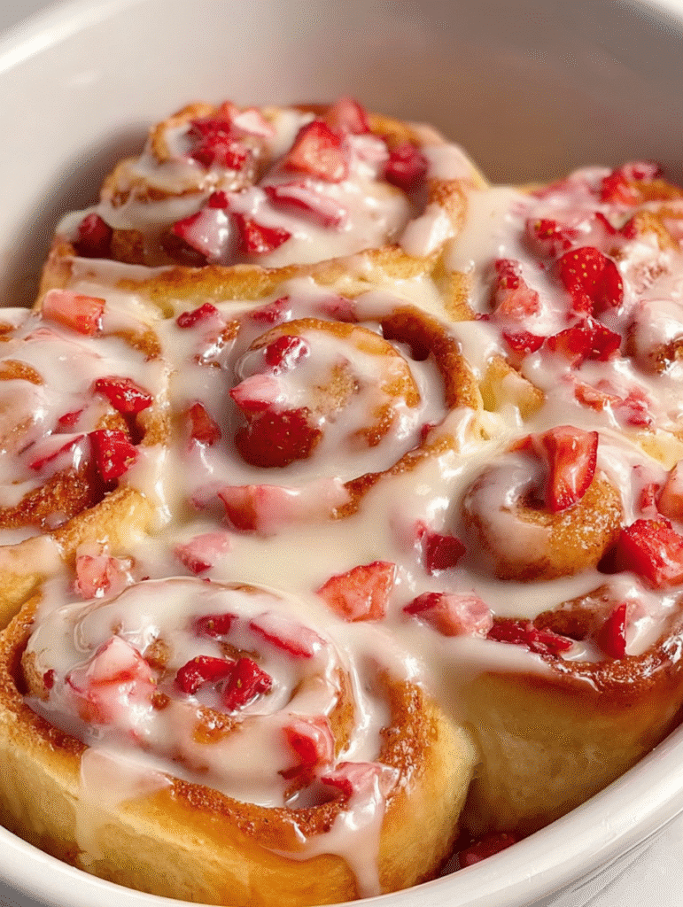 Strawberries & Cream Cinnamon Rolls