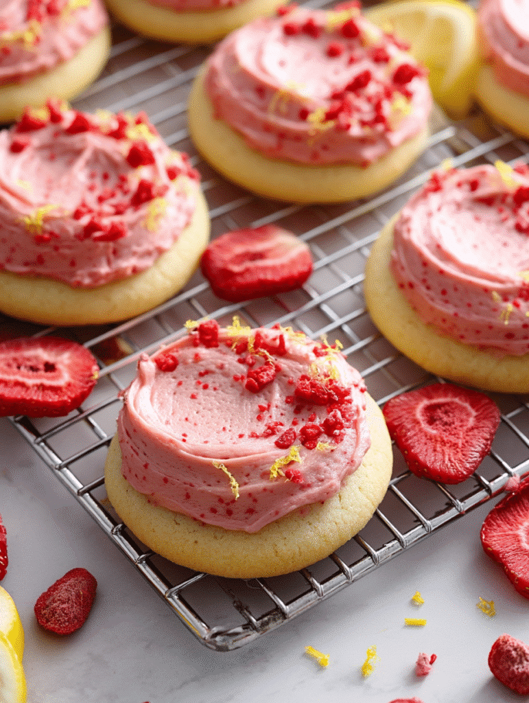 Strawberry Lemonade Swirl Cookies