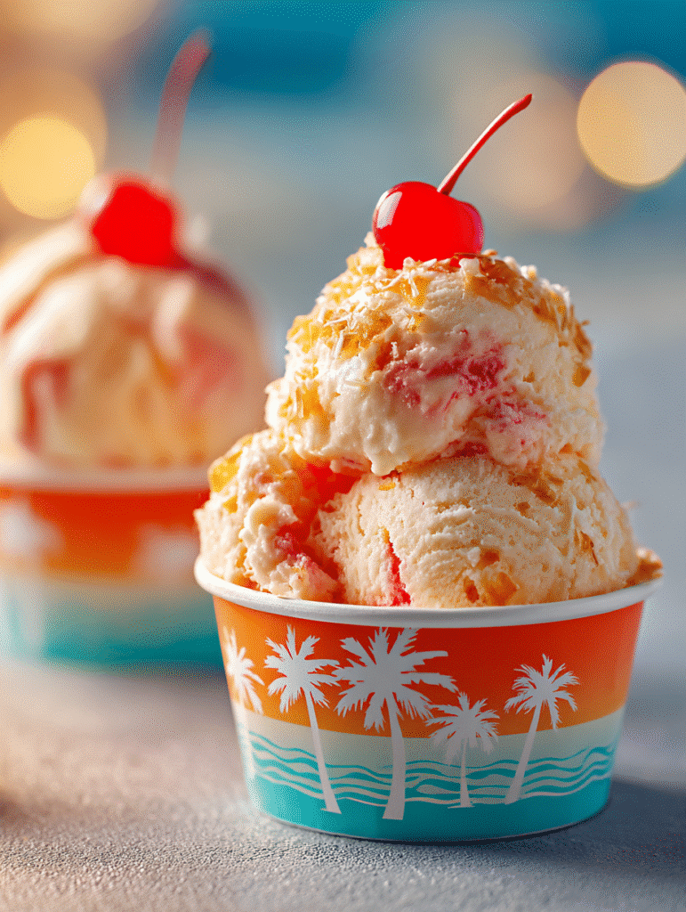 Tropical Bahama Mama Ice Cream (No Alcohol)