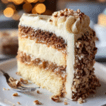 White German Chocolate Cake with a Cheesecake Center