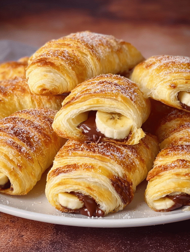 Banana Nutella Puff Pastry Crescents