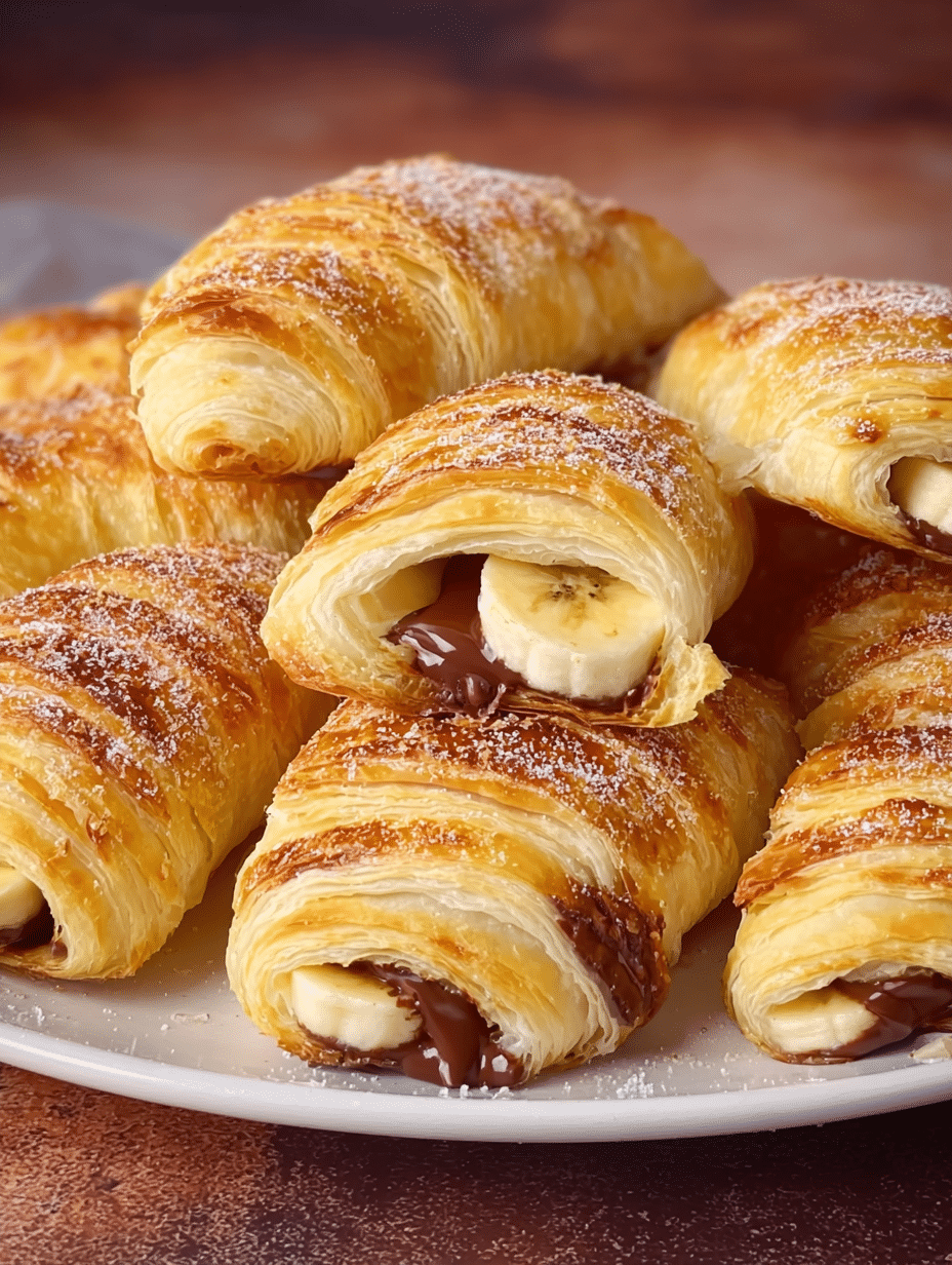 Banana Nutella Puff Pastry Crescents