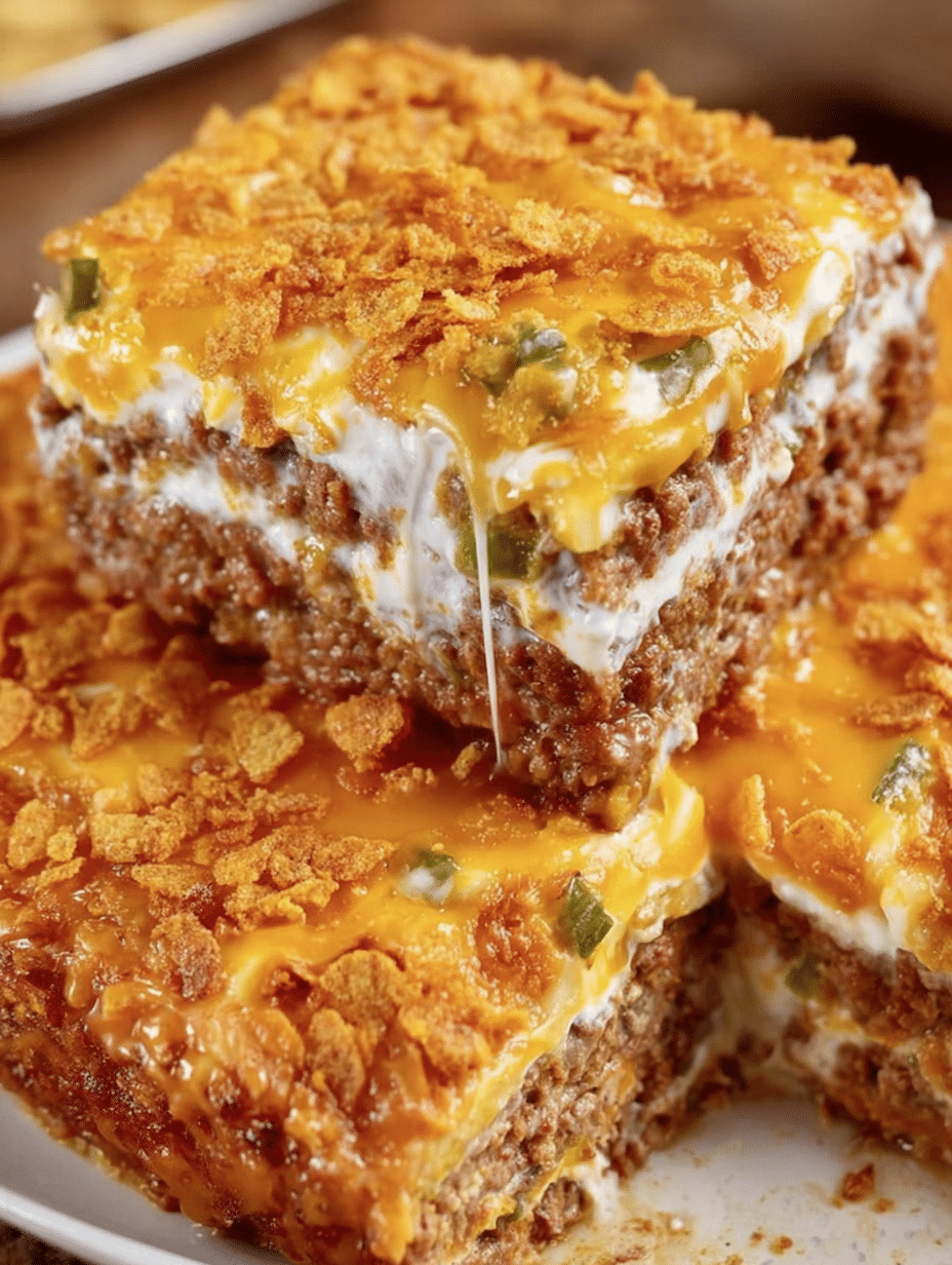 Cheesy Dorito Meatloaf Casserole is a must-try dish! 4 Cheesy Dorito Meatloaf Casserole