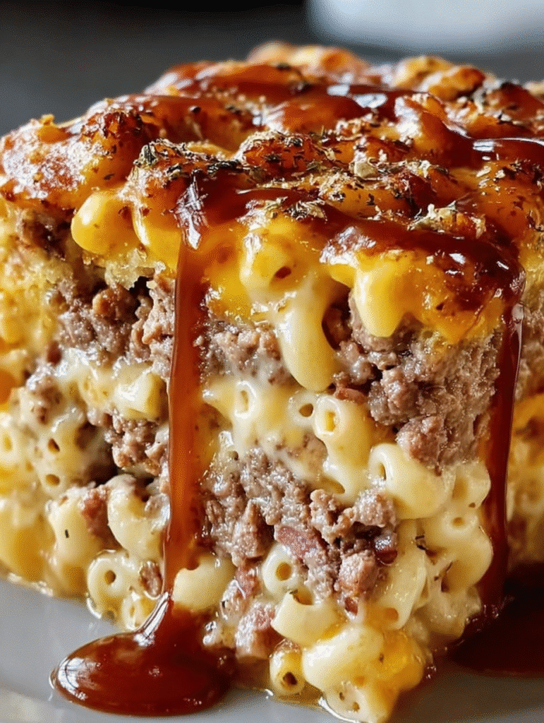 Cheesy Mac & Meatloaf Casserole