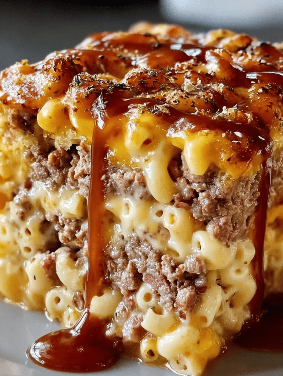 Cheesy Mac & Meatloaf Casserole