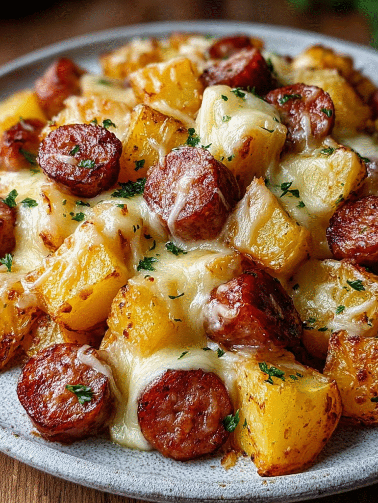 Cheesy Sausage & Potato Bake