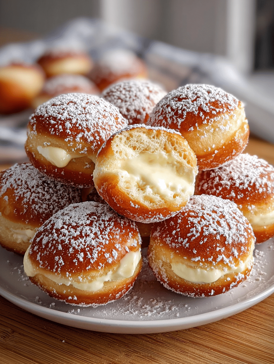 Cream-Filled Vanilla Custard Donuts