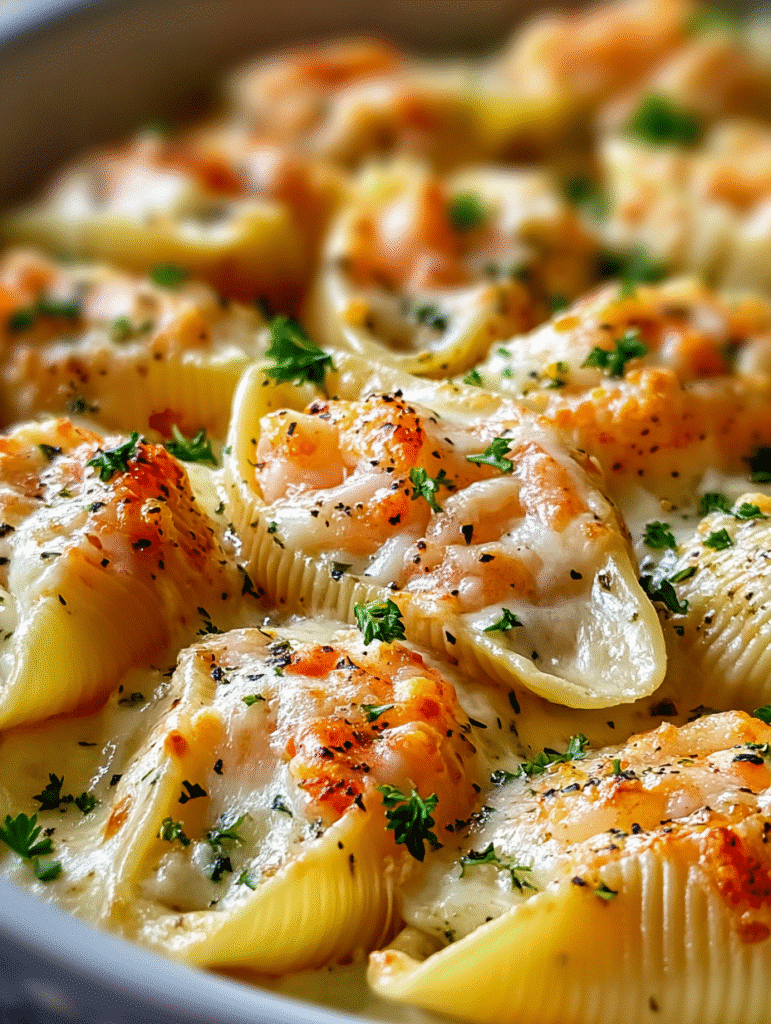 Creamy Garlic Shrimp Stuffed Shells