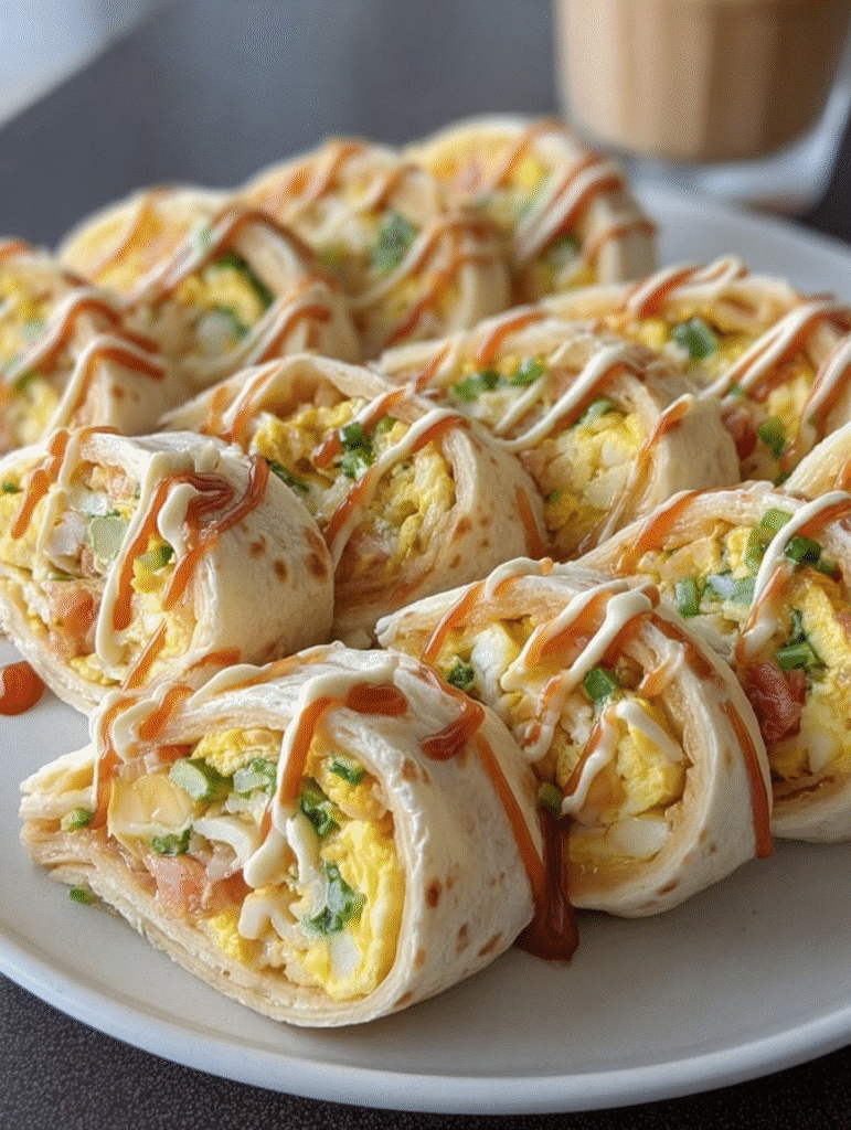 Egg & Veggie Breakfast Tortilla Rolls