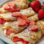 Fresh Strawberry & Cream Crepes