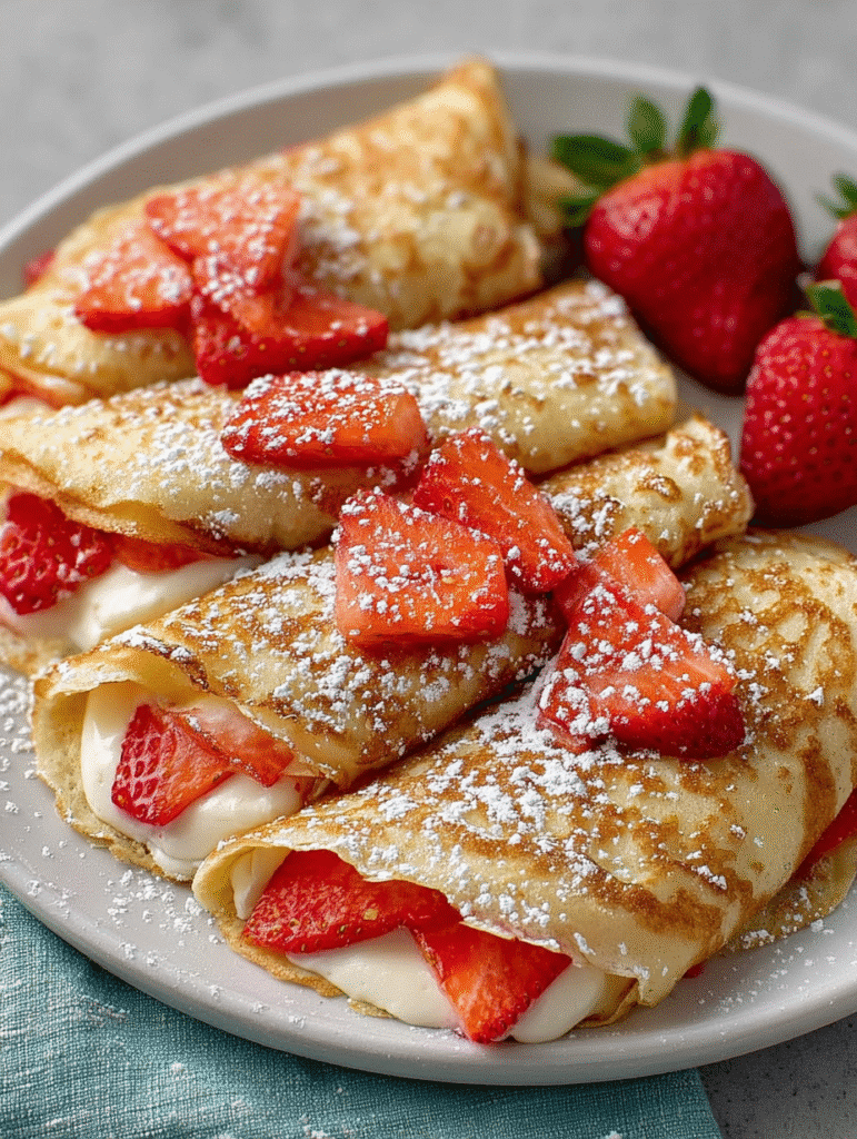 Fresh Strawberry & Cream Crepes