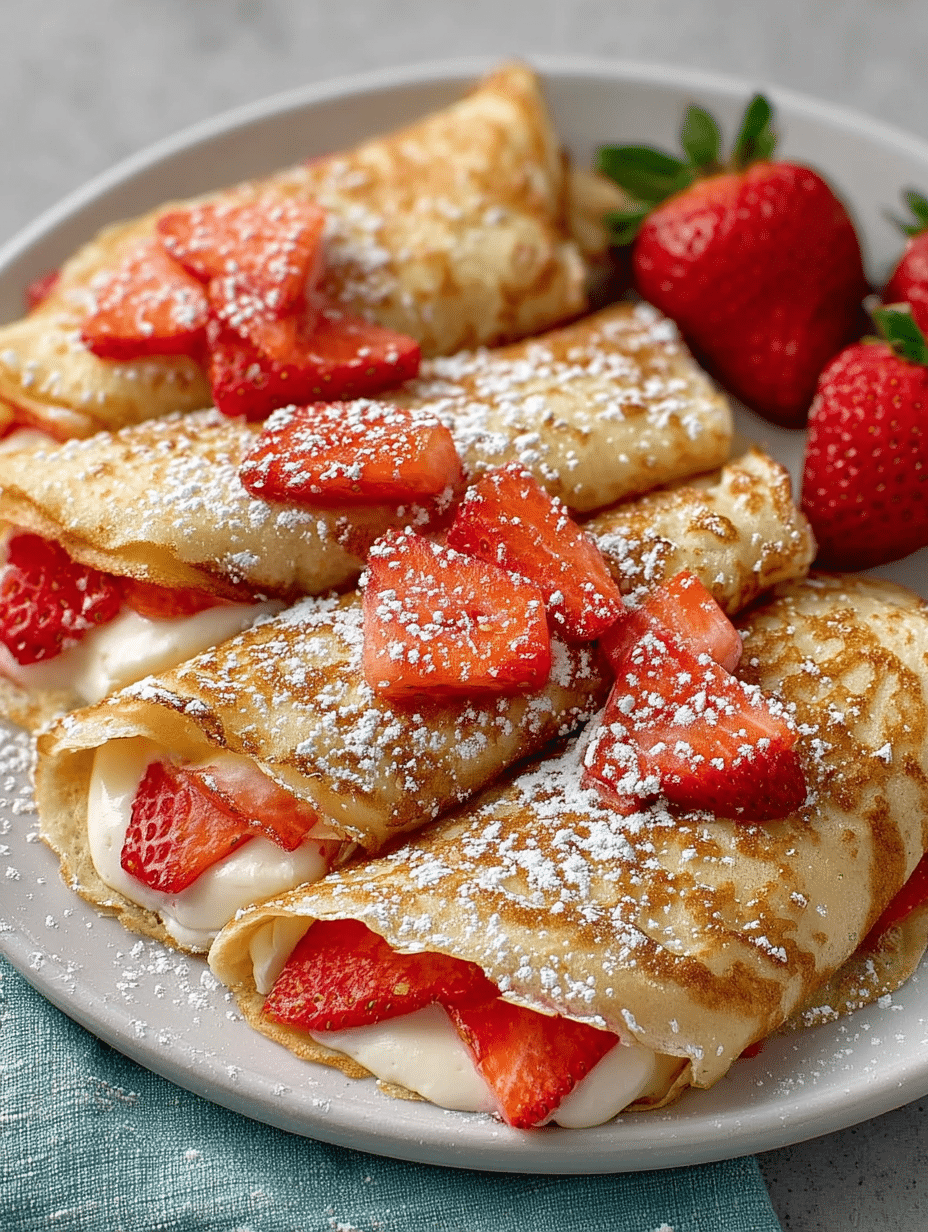 Fresh Strawberry & Cream Crepes