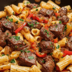 Garlic Butter Steak Pasta Skillet