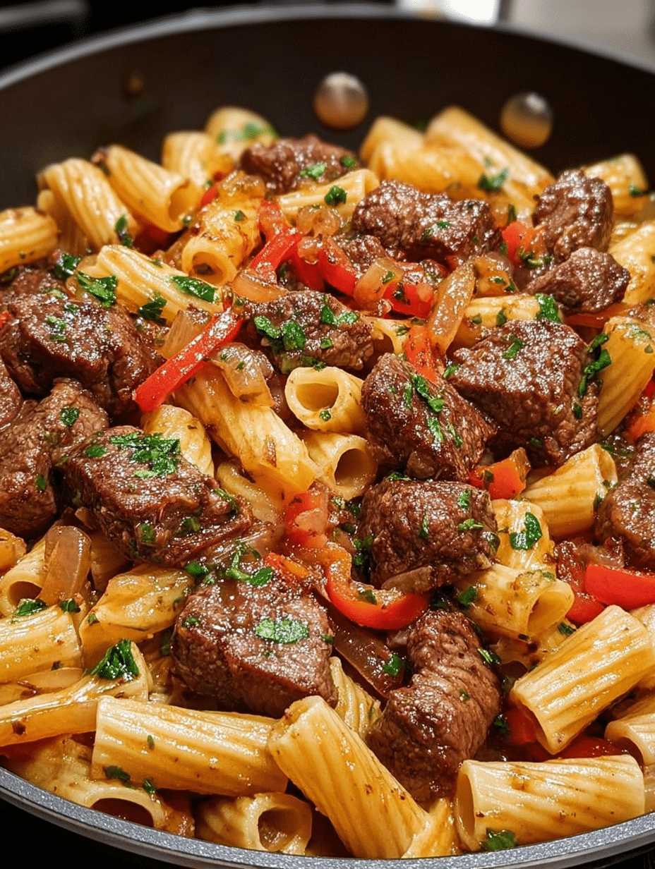 Garlic Butter Steak Pasta Skillet