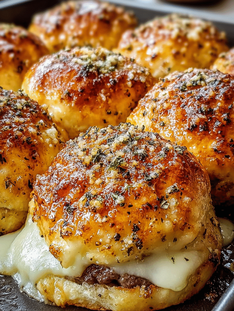 Garlic Parmesan Cheeseburger Bombs