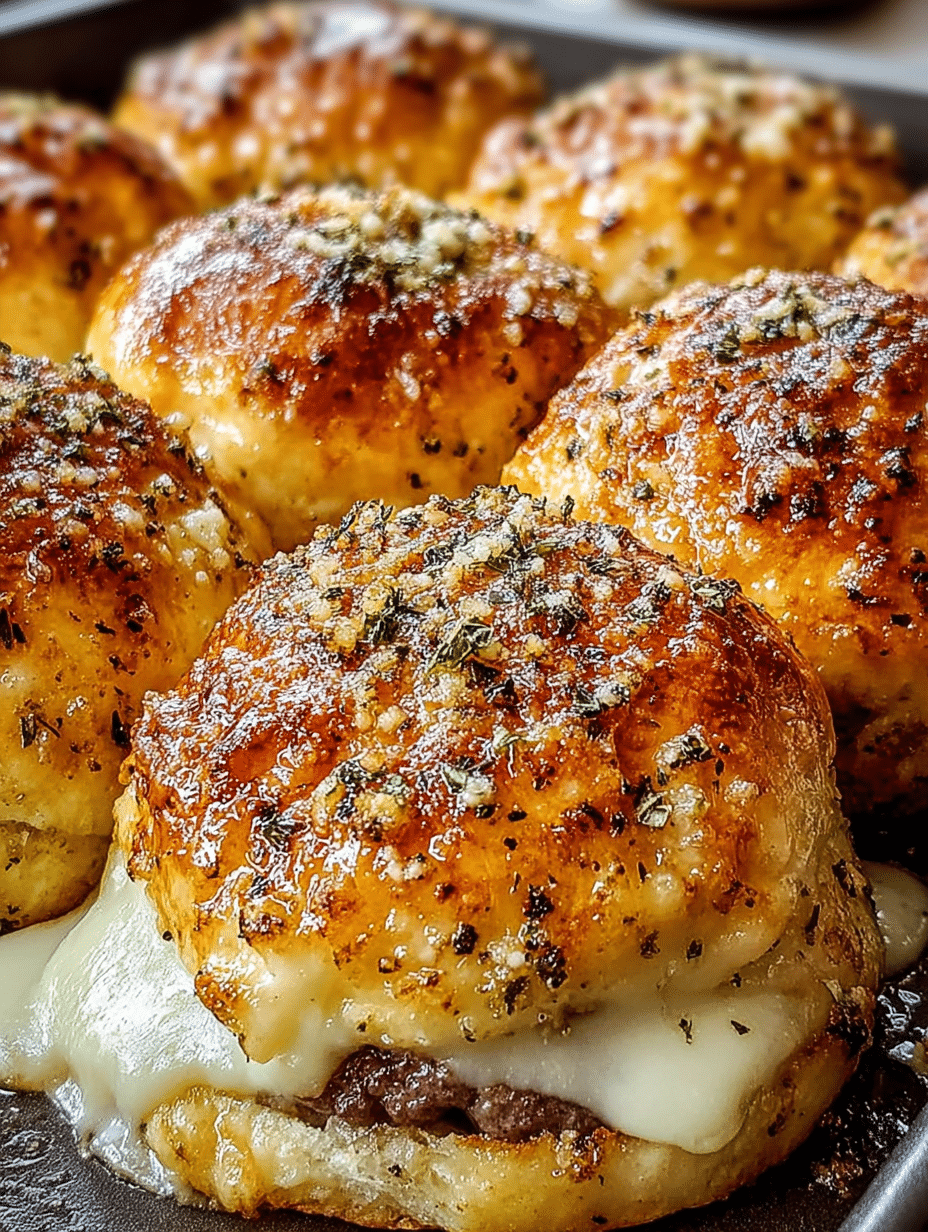 Garlic Parmesan Cheeseburger Bombs are a must-try delight! 4 Garlic Parmesan Cheeseburger Bombs