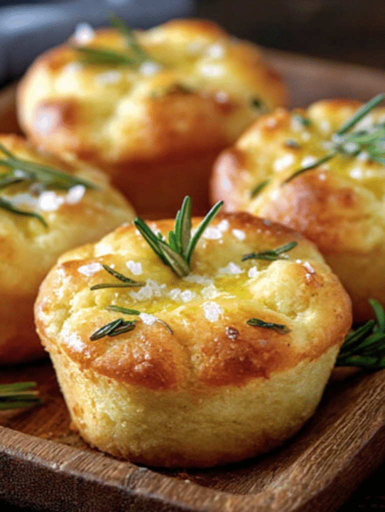 Garlic Rosemary Focaccia Muffins