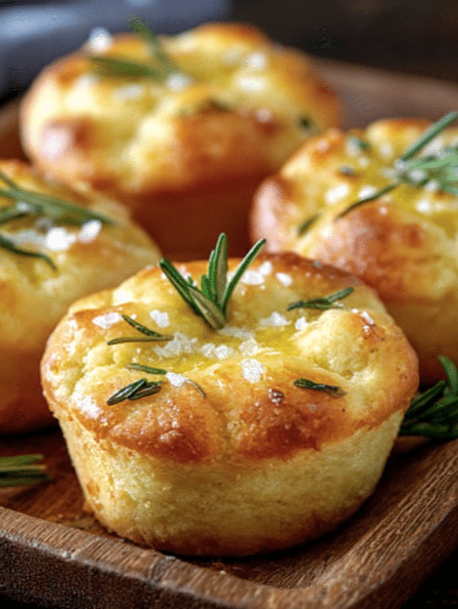 Garlic Rosemary Focaccia Muffins
