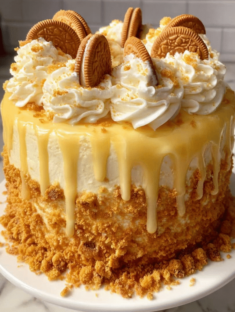 Golden Oreo Drizzle Cake