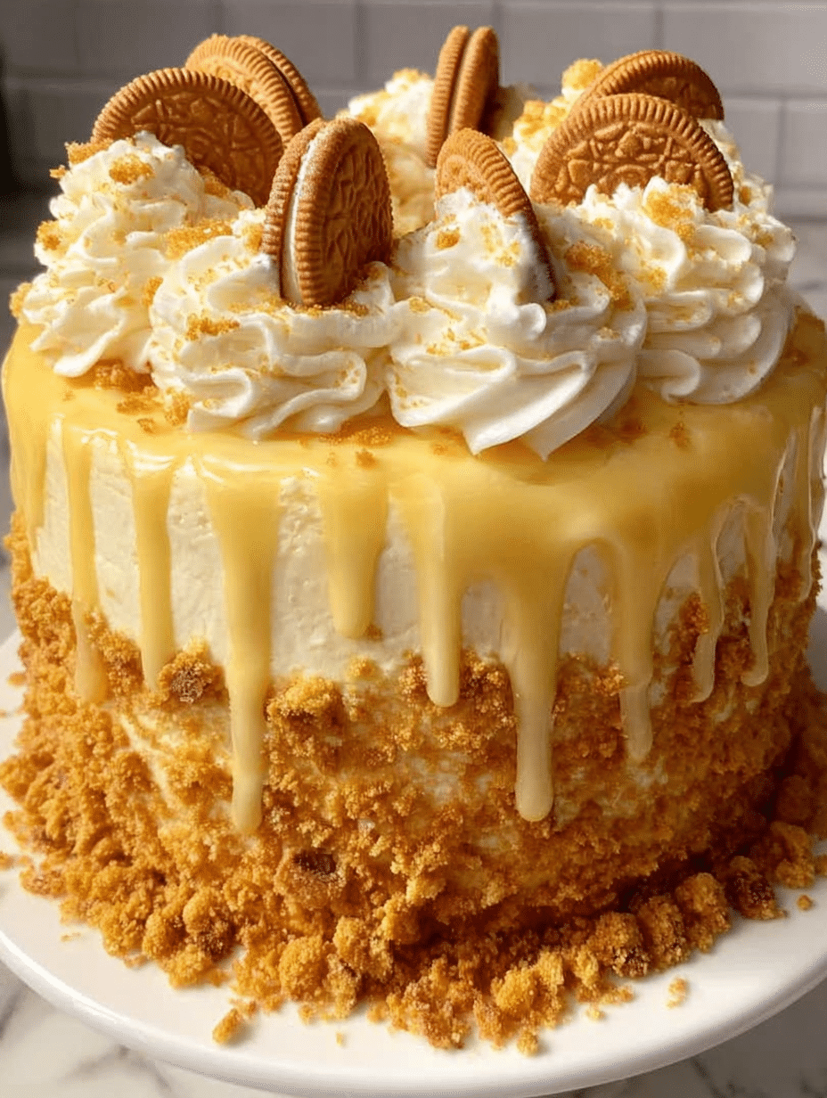 Golden Oreo Drizzle Cake
