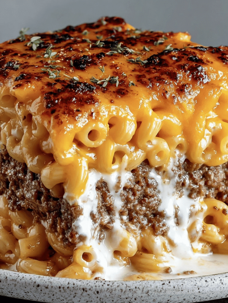 Mac & Cheese Meatloaf Casserole