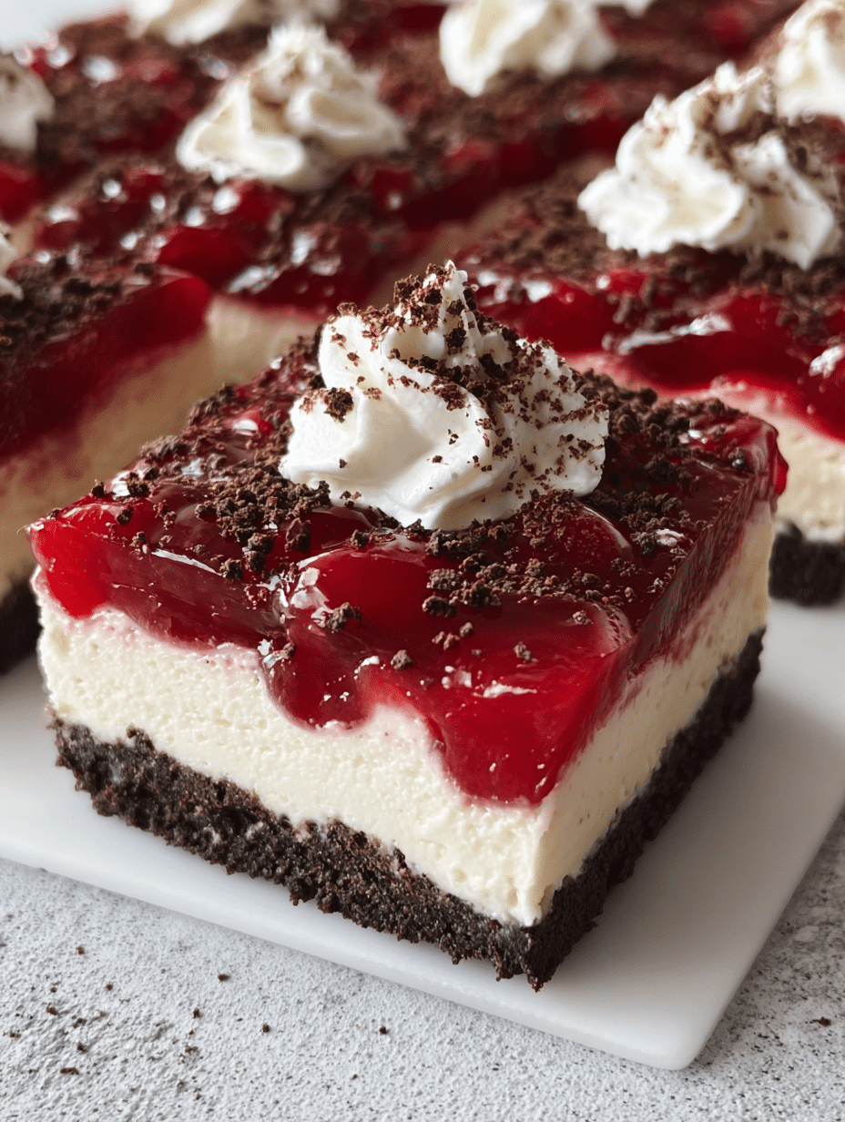 No-Bake Cherry Cheesecake Bars