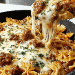 One-Pan Cheesy Beef & Bowtie Pasta