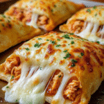 Ooey-Gooey Buffalo Chicken Pizza Pockets for Dinner Tonight! 6 Ooey-Gooey Buffalo Chicken Pizza Pockets