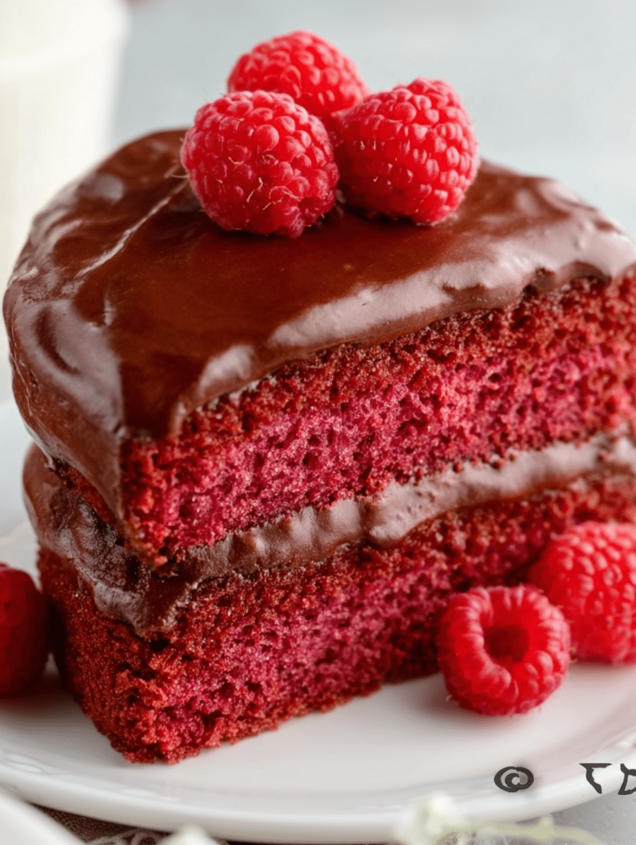 Raspberry Cake with Chocolate Frosting